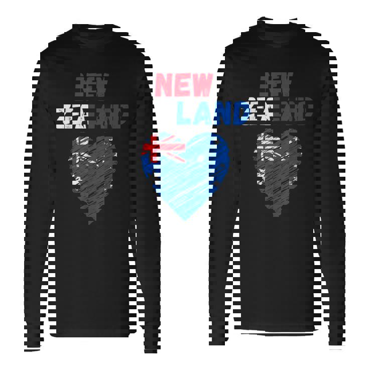 ニュージーランド国旗 ホリデーハート ニュージーランド国旗 長袖Tシャツ ギフトのアイデア