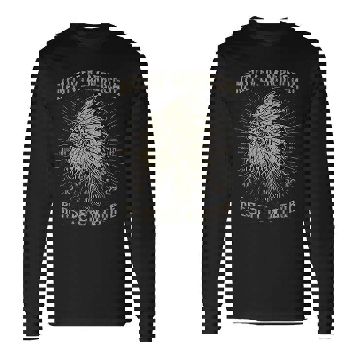 ネイティブアメリカン チーフ ネイティブアメリカンとインディアン 長袖Tシャツ