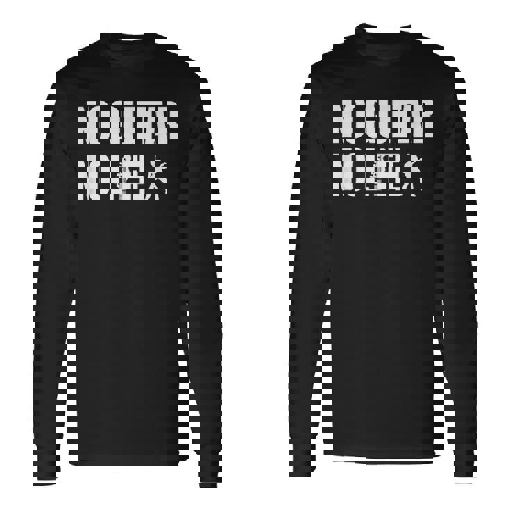 ノーギターノーライフ ギター好き ギター エレキギター ポップ音楽 ロック音楽 軽音部 バンド 長袖Tシャツ