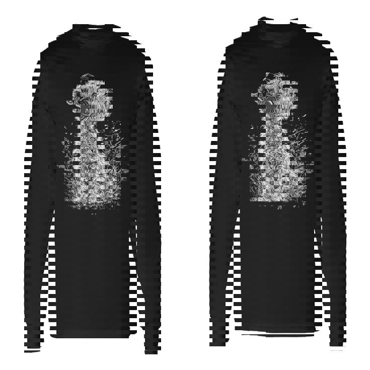 ノーフォークテリア ドッグミュージックヘッドホン ノーフォークテリア 長袖Tシャツ
