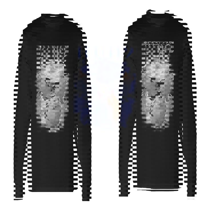 ハ゛ー キャット チョンキー ベンミーム 90年代 愚かな猫 特定 ダンク ミーム 長袖Tシャツ