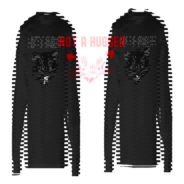 ハガーじゃない、かわいいシューという音がする黒猫 地獄の子猫 キティ 長袖Tシャツ