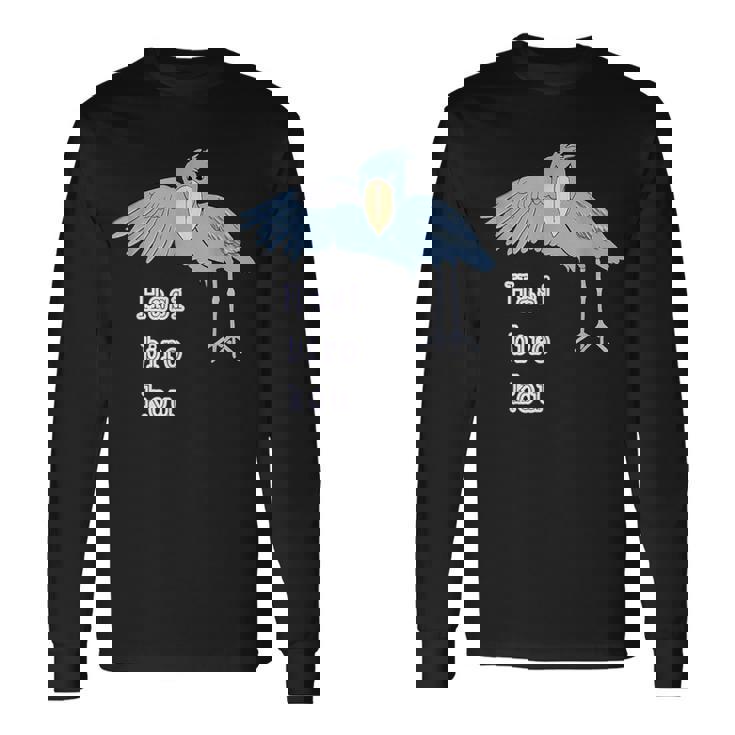 ハシビロコウさん 『ウェルカム』どうぶつフレンズ 動物園の生き物 大きな鳥 長袖Tシャツ