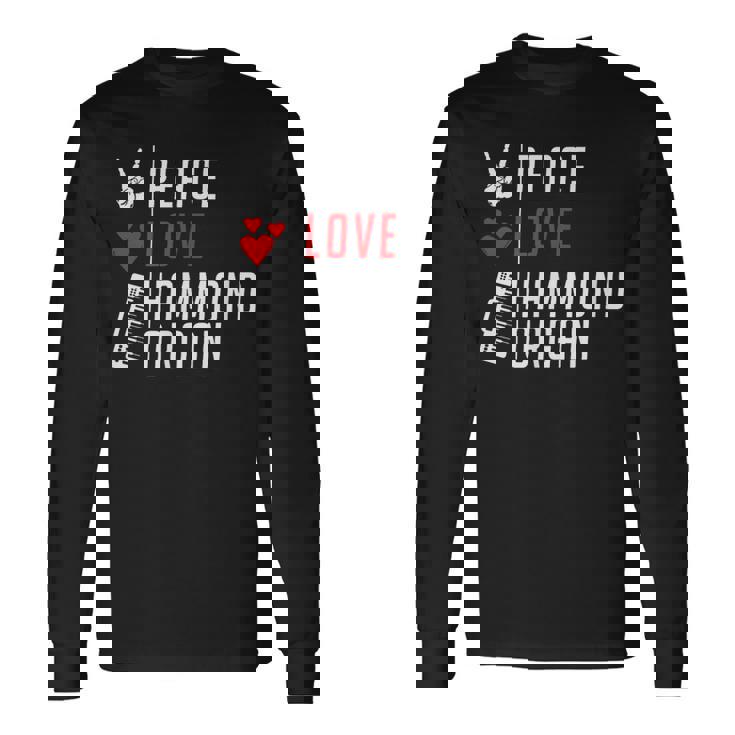 ハモンド・オルガン 特許音楽 長袖Tシャツ ギフトのアイデア