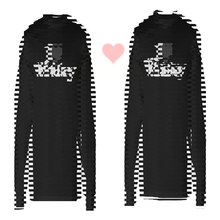 ハートウイスキーウイスキーが大好き 長袖Tシャツ