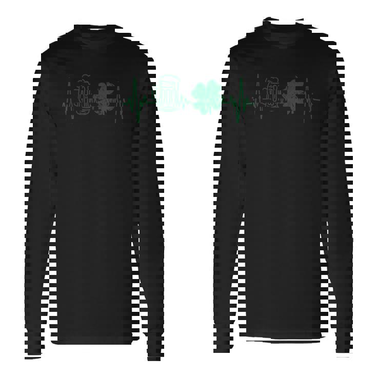 ハートビート 聖パトリックの日 レトロ 長袖Tシャツ