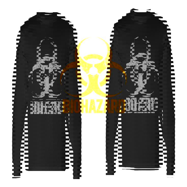 バイオハザード グランジスタイル アンティーク調 毒性 ビンテージ 長袖Tシャツ ギフトのアイデア