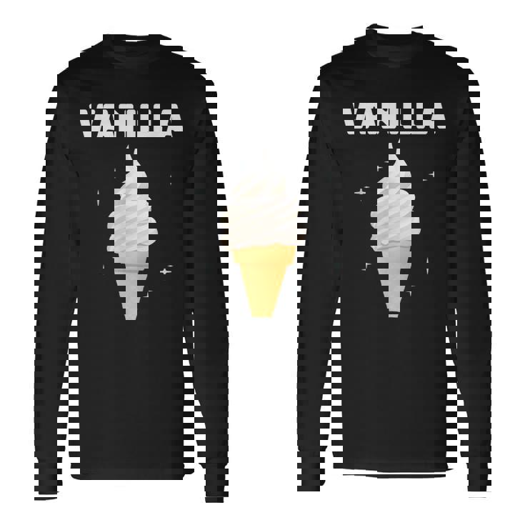 バニラ アイスクリーム コーン ジェラート スイートデザート 冷凍食品 長袖Tシャツ