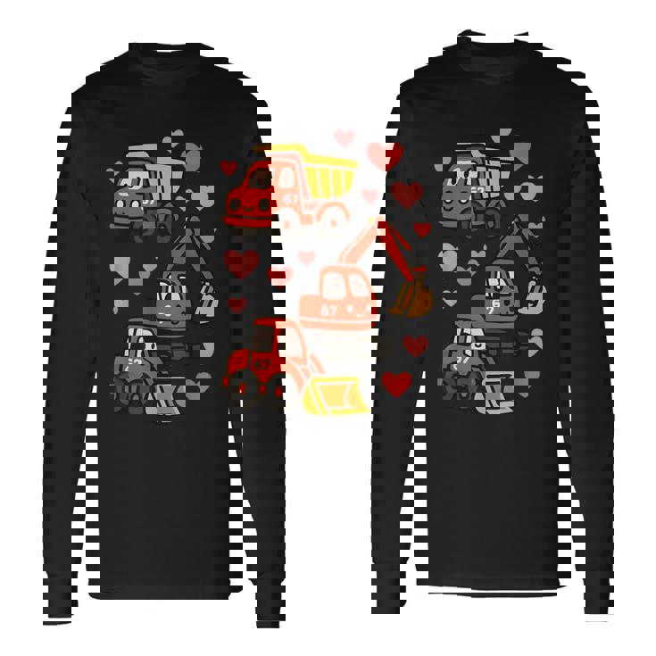 バレンタインデー 建設トラック 面白い 67 男の子 幼児 長袖Tシャツ