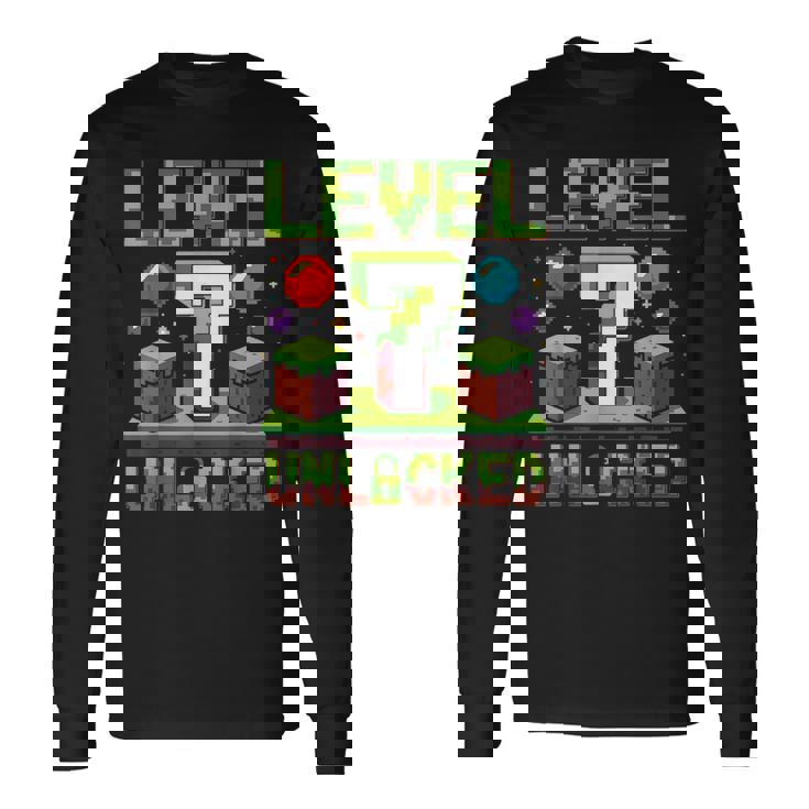 バースデーボーイシャツ レベル7 ロック解除 7歳の誕生日 男の子 長袖Tシャツ