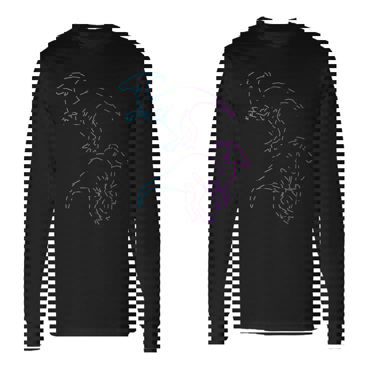 パラサウロロフィーニ ハドロサウルダエ 恐竜 パラサウロロフス 長袖Tシャツ