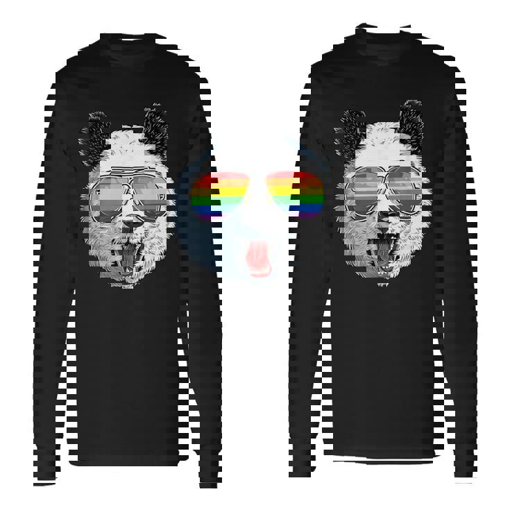 パンダ ゲイプライド Lgbt レインボーフラッグ サングラス Lgbtqギフト 長袖Tシャツ