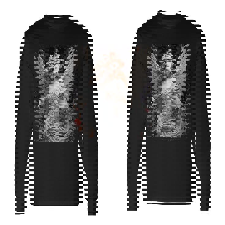 ヒップホップ Y2k ヴィンテージ ヒップスター エッジの効いたアーバン ストリートウェア エンジェル 長袖tシャツ 長袖Tシャツ