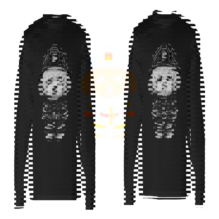 ビション・フリーゼ 消防士の消防士 ビション・フリーゼ 長袖Tシャツ ギフトのアイデア