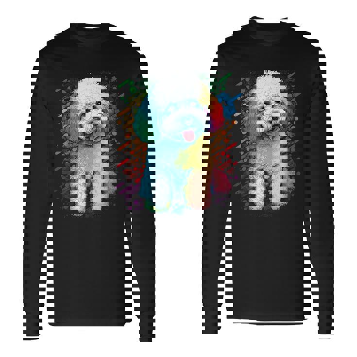 ビション・フリーゼ好きのかわいいビション・フリーゼの犬 長袖Tシャツ ギフトのアイデア