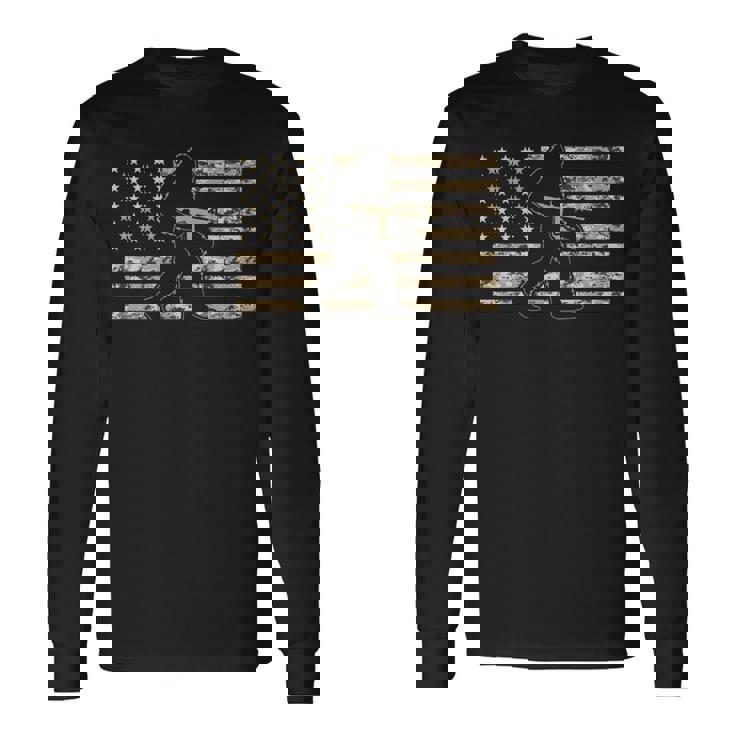 ビッグフットガンオーナー アメリカ国旗 ミリタリー サスカッチ Ar15 長袖tシャツ 長袖Tシャツ