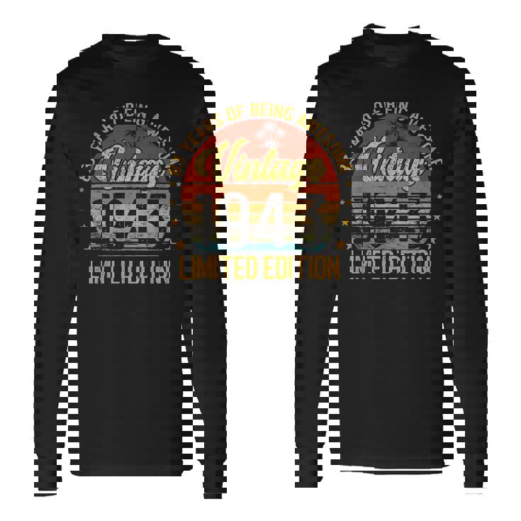 ビンテージ 83 誕生日デコレーション メンズ 83歳 1943 83歳の誕生日 長袖Tシャツ