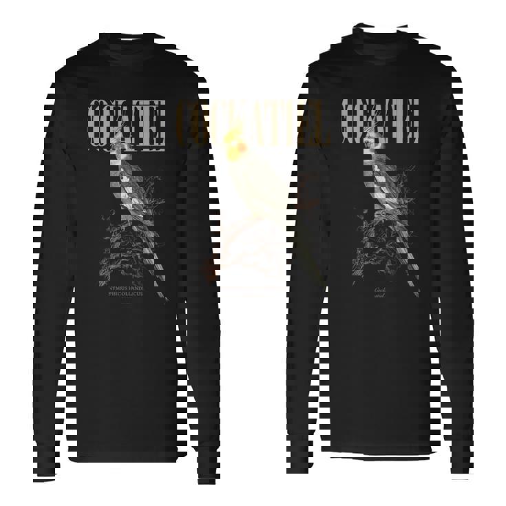 ビンテージ オカメインコ バードウォッチング アート 自然 愛 鳥 長袖tシャツ 長袖Tシャツ