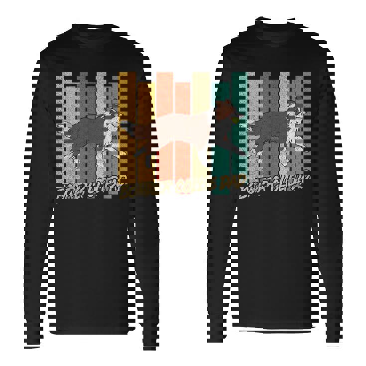 ビンテージ レッドボーダーコリー 犬 お父さん 犬 飼い主 父の日 長袖Tシャツ