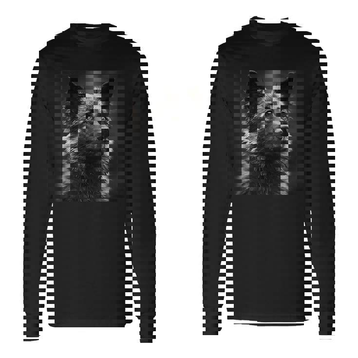 ビンテージ秋田犬 シネマティック写真 長袖Tシャツ