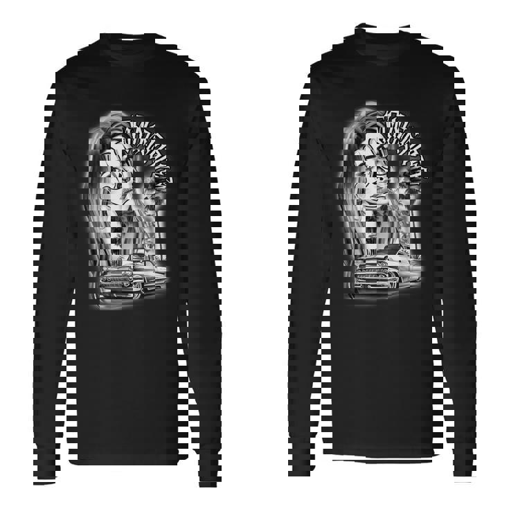 ピエロガール パヤサ×チカーノ ローライダーギャングスターブラックワーク 長袖Tシャツ