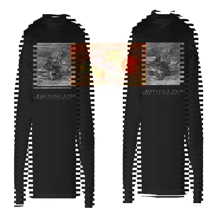 ピエール・オーギュスト・ルノワール作 ザクロとイチジク 長袖Tシャツ