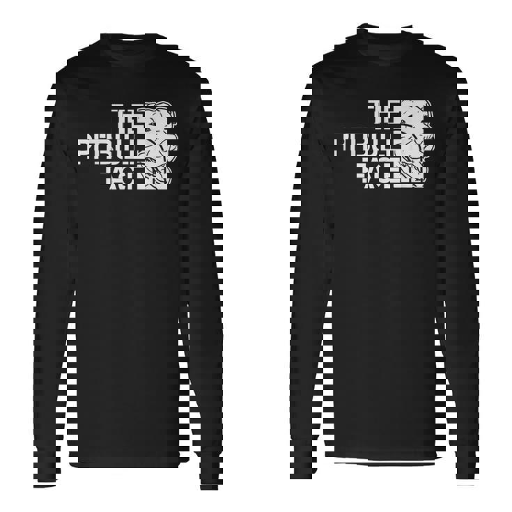 ピットブルフェイス ファニー ドッグ ピットブル 長袖Tシャツ