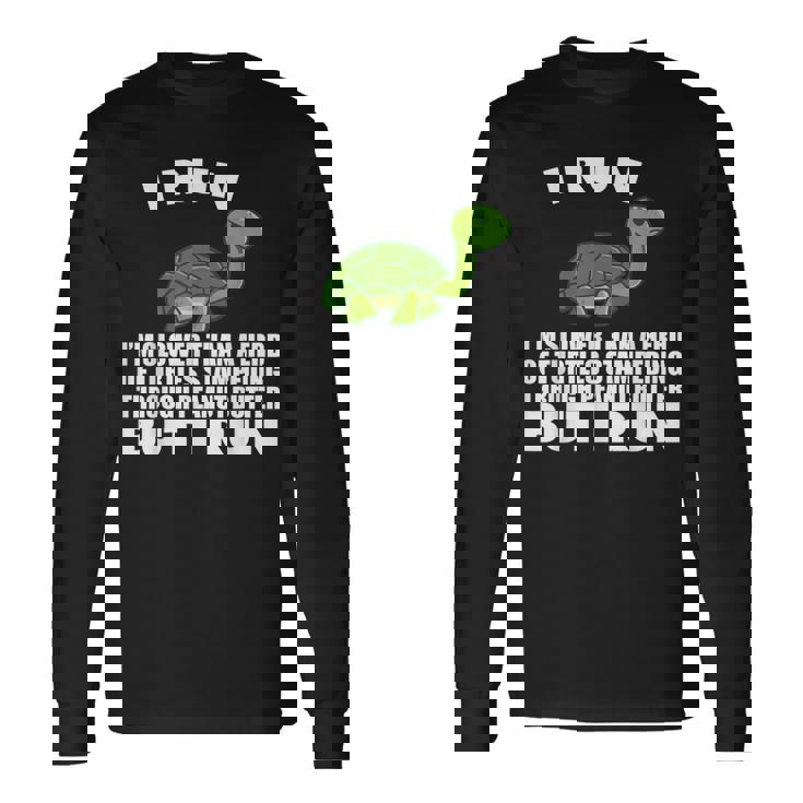 ピーナッツバターで亀よりもゆっくり走る 長袖Tシャツ