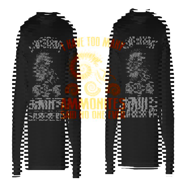 ファニー アンモナイト 化石ギフト メンズ レディース クールな貝殻 ラブ 長袖Tシャツ