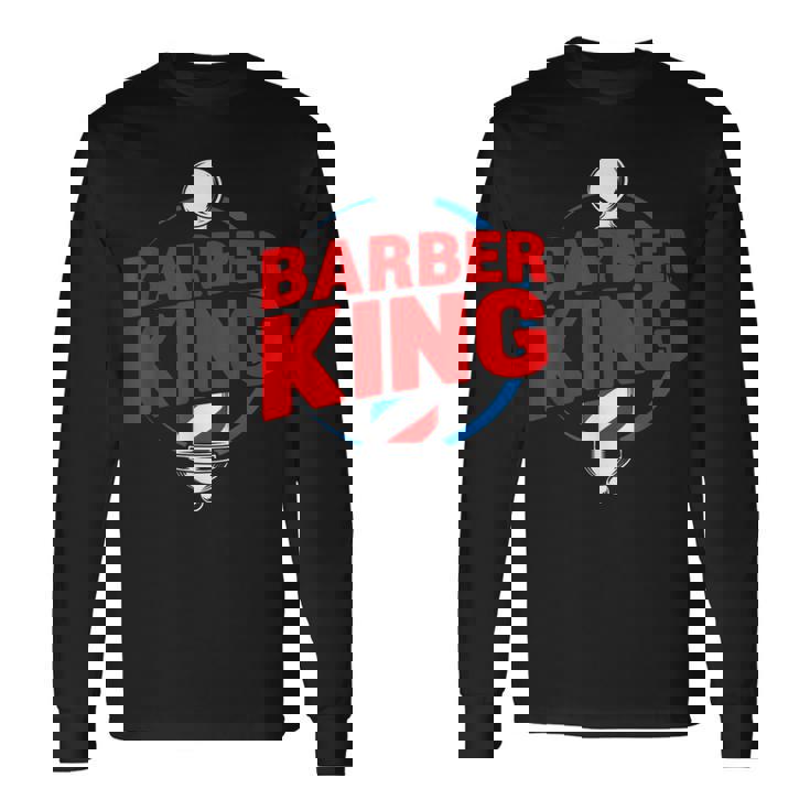 ファニー バーバー キング ヘアスタイリスト ヘアドレッサー バーバーショップ ポール 長袖Tシャツ