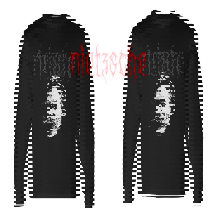 フリードリヒ・ニーチェ-金属の哲学者の設計 長袖Tシャツ