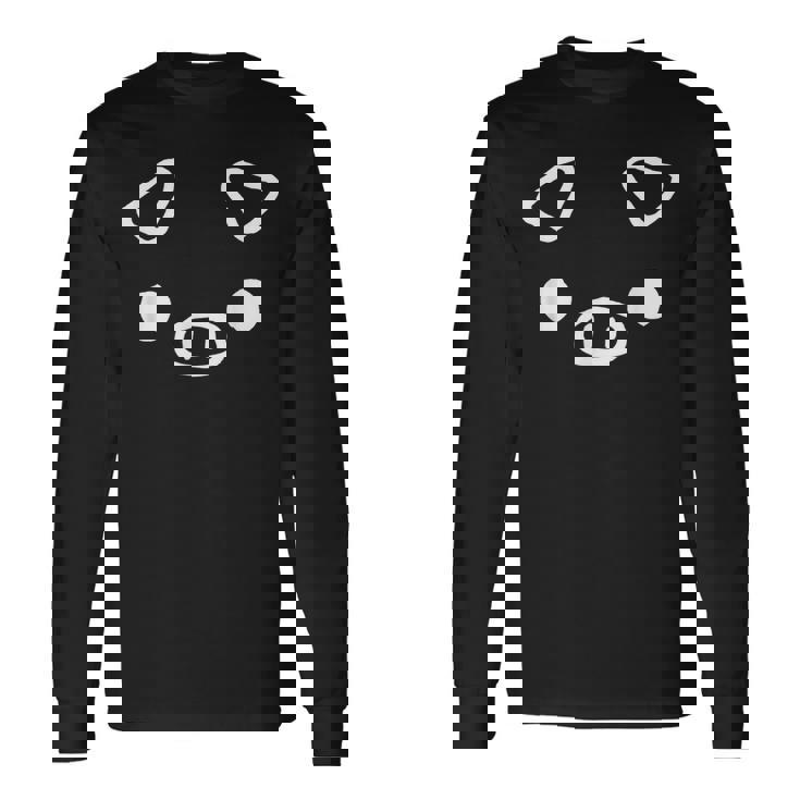 ブタの顔 アップ 豚 おデブ Fat キッズ 大人 かわいい Puwapuwa Power 長袖Tシャツ