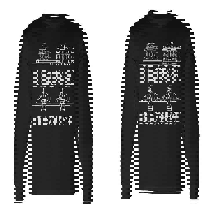 ブダペスト ハンガリー 街並み地図 旅行 長袖Tシャツ