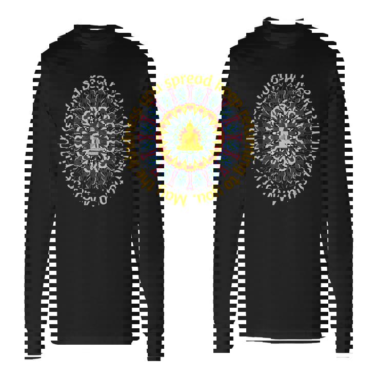 ブッダ ゴータマ マインドフルネス 平和 愛 優しさ 瞑想 長袖Tシャツ