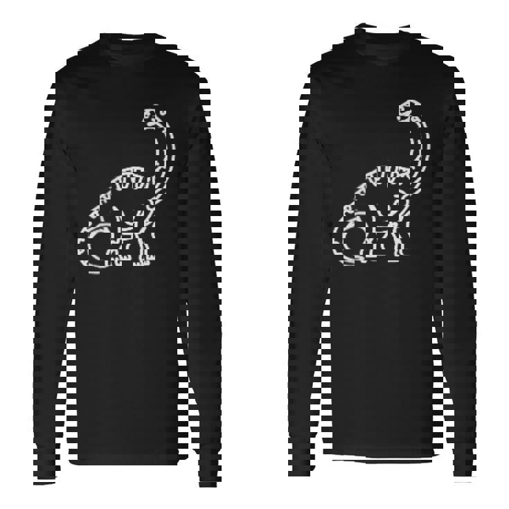 ブラキオサウルス ミニマリスト バッジ パッチライン アート 恐竜 長袖Tシャツ ギフトのアイデア