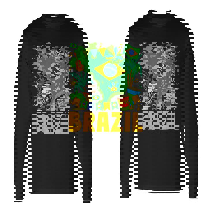 ブラジル国旗衣装のアイデア ブラジル&ブラジルの国旗 長袖Tシャツ