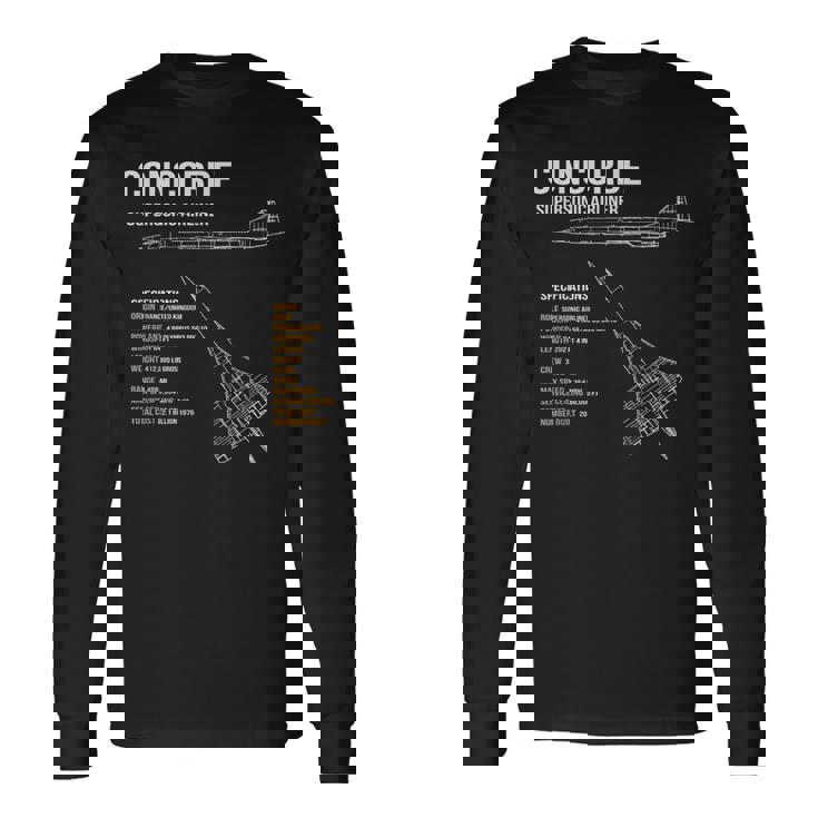 ブリティッシュコンコルド旅客機 長袖Tシャツ