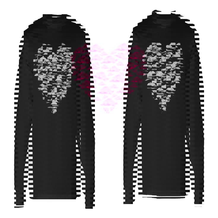 ブロブフィッシュ ラブ 深海 魚 海 動物 ハート ブロブフィッシュ 長袖Tシャツ