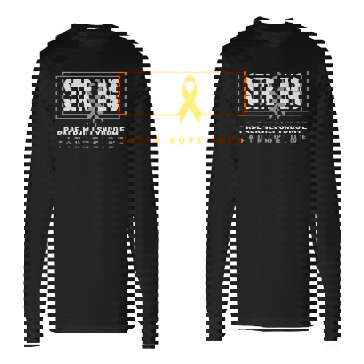 プラダー・ウィリ症候群強いプラダー・ウィリ症候群の意識 長袖Tシャツ