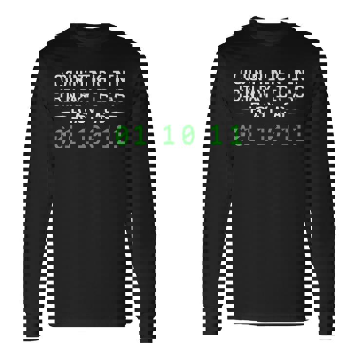 プログラマー カウントイン バイナリコード バイナリコーディング 長袖Tシャツ