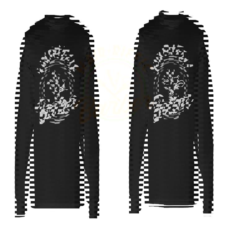 ヘアリフィク理容師美容室・ヘアサロン・美容師 長袖Tシャツ