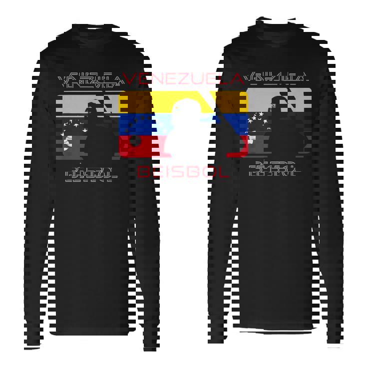 ベネズエラ Beisbol 野球旗 ベネズエラ スポーツファンen 長袖Tシャツ