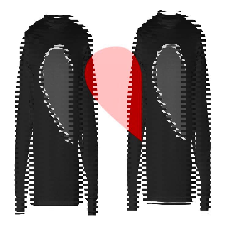 ペア ハート 親子 恋人（Left 左）（ビューティフルライフ）半分 コーデ リンク ルック かわいい 長袖Tシャツ
