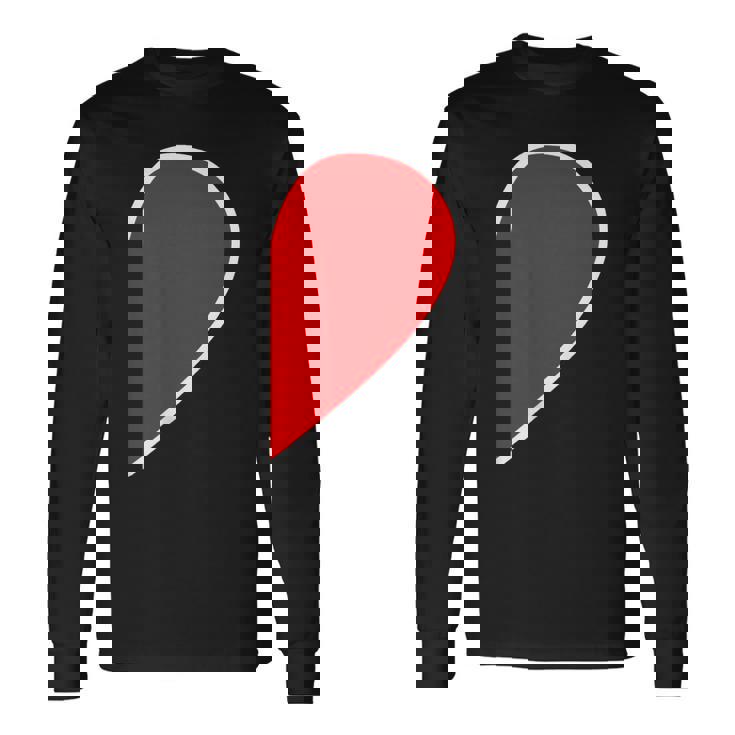 ペア ハート 親子 恋人（Right 右）（ビューティフルライフ）半分 コーデ リンク ルック かわいい 長袖Tシャツ