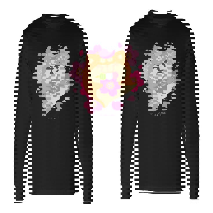 ボンレス犬とボンレス猫 桜 ボンレス犬 長袖Tシャツ