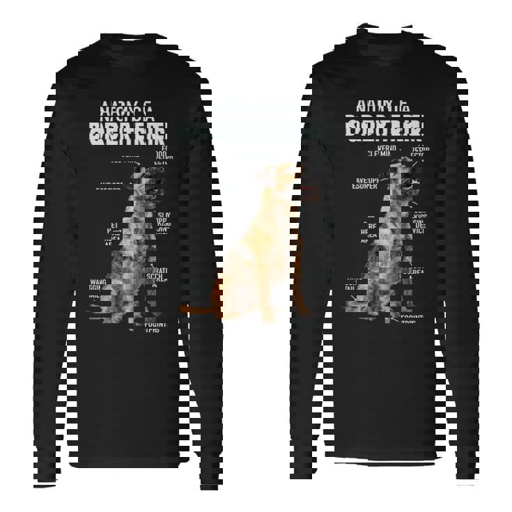 ボーダーテリアの解剖学 長袖tシャツ 長袖Tシャツ