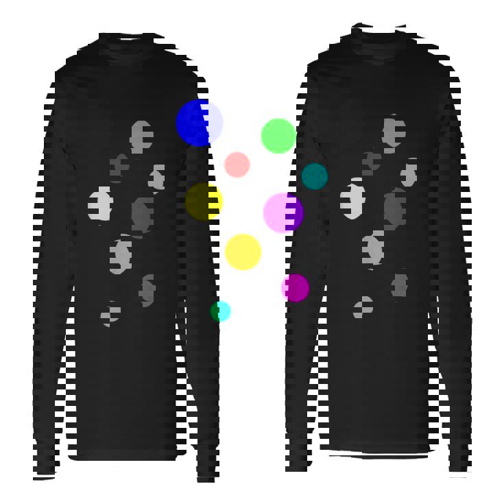 ポップ Dots カラフルドット 水玉【Pop】模様プリント アート おしゃれ 長袖Tシャツ