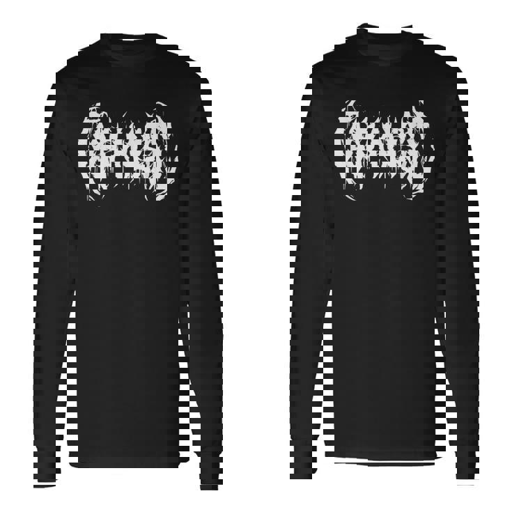 ポップミュージック。デスメタル、ゴシックブラックメタルバンド ファニーアイロニック 長袖Tシャツ