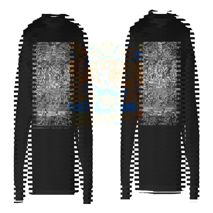 ミケランジェロ 最後の審判 フレスコ画 1536-1541 年の作品 長袖Tシャツ
