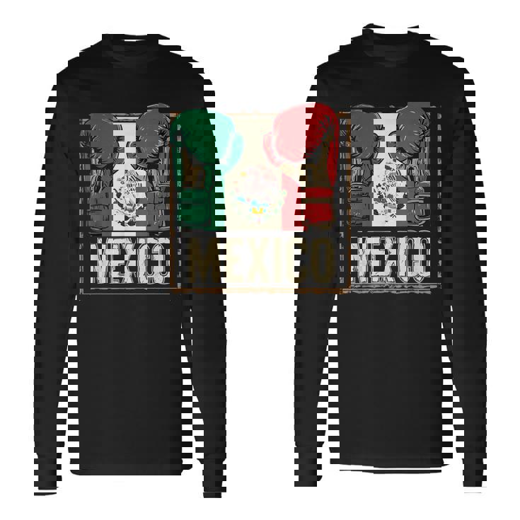 メキシコ ボクシンググローブ メキシコプライド スポーツファン ボクサーメンズ 長袖Tシャツ